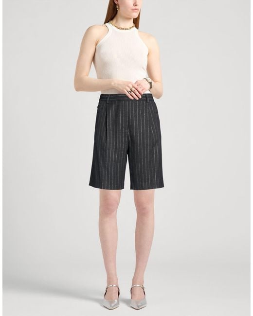 Karl Lagerfeld Gray Shorts & Bermuda Shorts Polyester, Viscose, Wool, Elastane