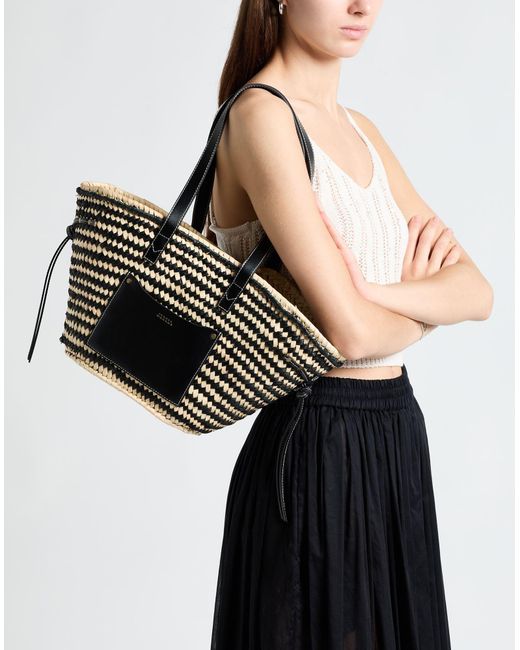 Isabel Marant Black Handbag Straw, Polyurethane