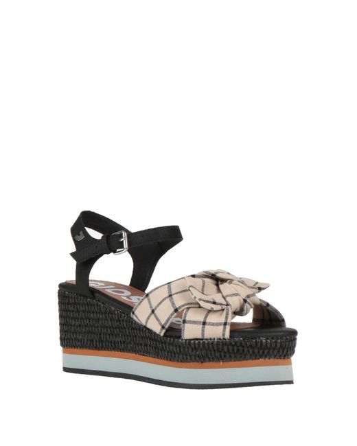 Gioseppo Black Espadrilles Textile Fibers, Leather