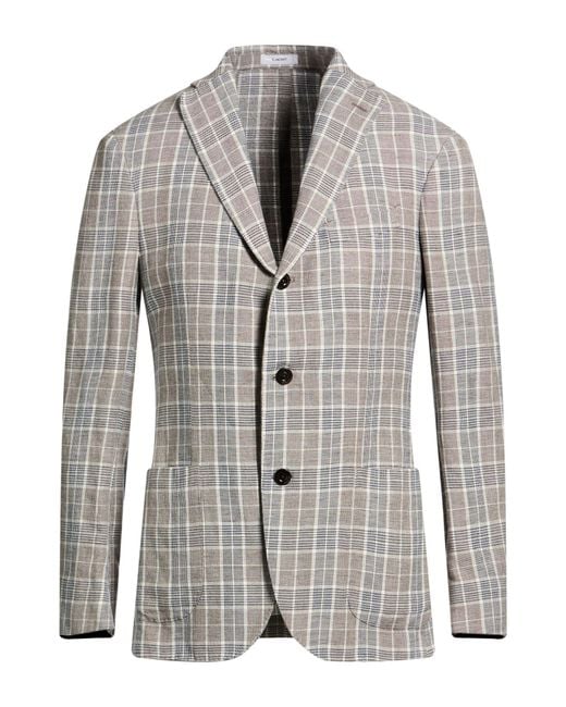 Boglioli Gray Blazer Linen, Cotton for men