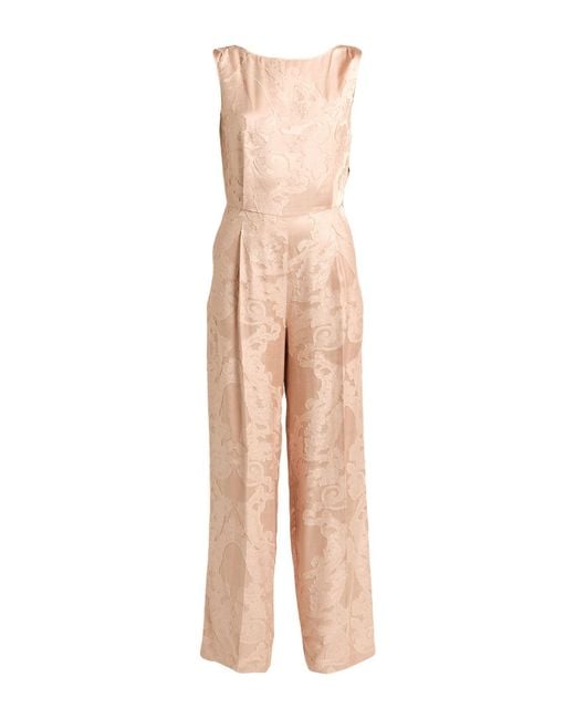 Semicouture Pink Jumpsuit Viscose, Acetate, Polyester
