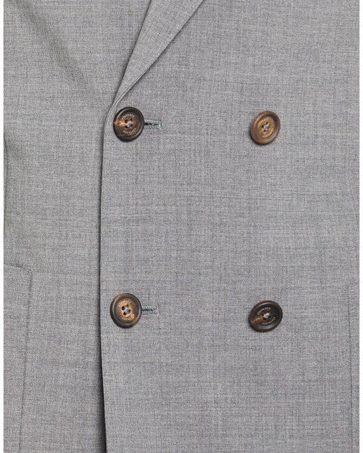 Eleventy Gray Suit Wool, Elastane for men