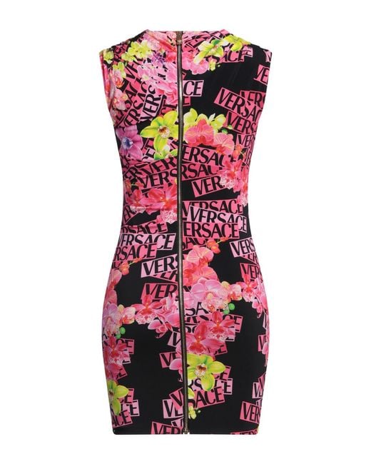 Versace Multicolor Mini Dress Viscose, Elastane