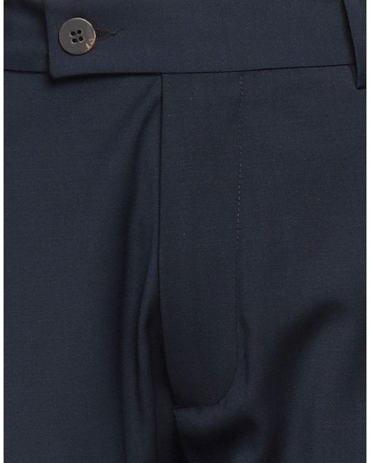 Messagerie Blue Pants Polyester, Wool, Elastane for men