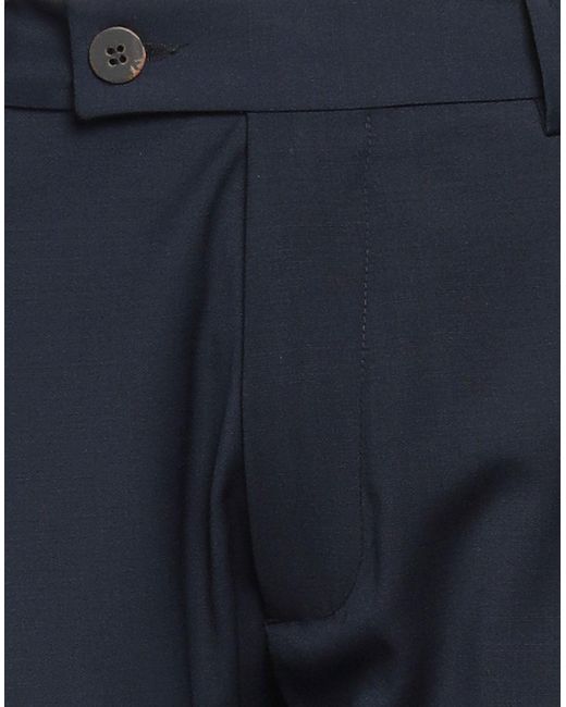 Messagerie Blue Pants Polyester, Wool, Elastane for men