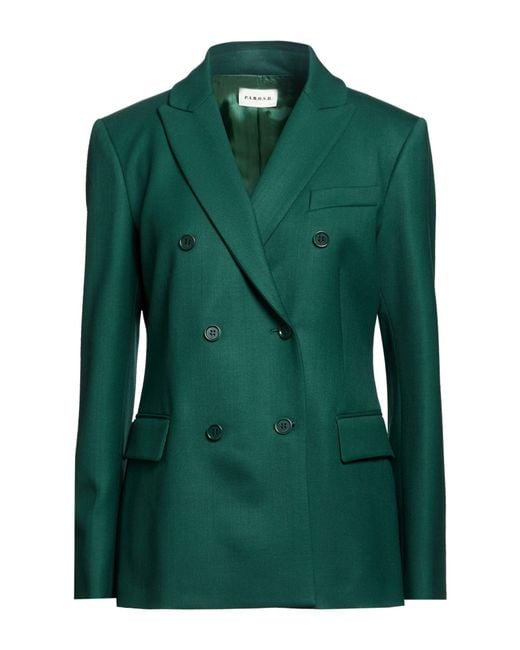 P.A.R.O.S.H. Green Blazer Virgin Wool, Elastane