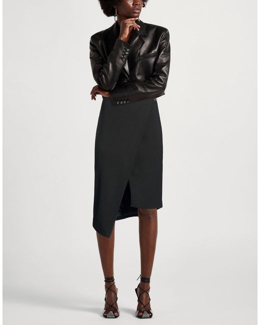 Elisabetta Franchi Black Midi Skirt Viscose, Virgin Wool