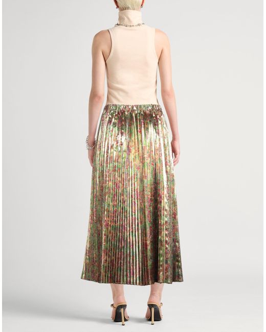 Junya Watanabe Green Lime Midi Skirt Polyester, Nylon