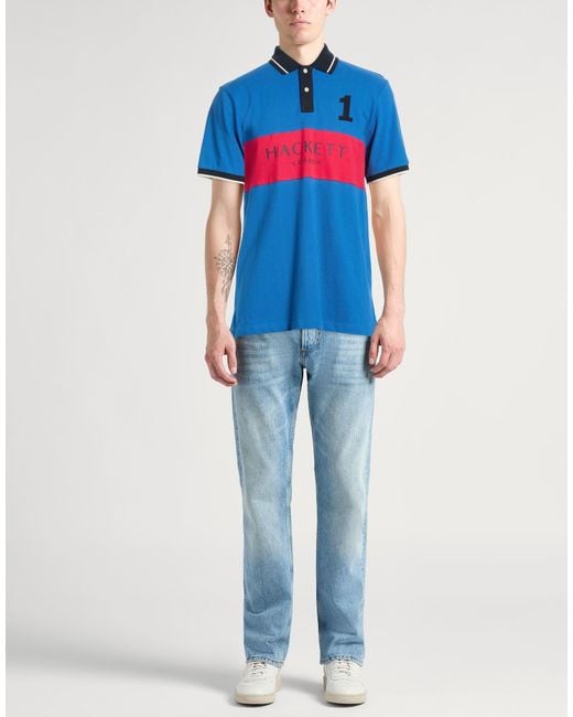 Polo Hackett de hombre de color Blue