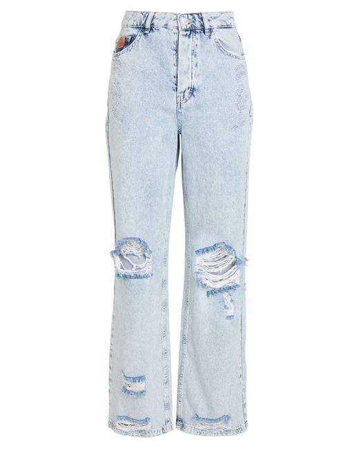 Holzweiler Blue Distressed Organic Cotton Boyfriend Jeans