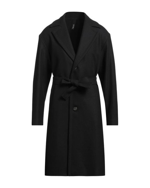 Hevò Black Coat Virgin Wool, Polyamide for men