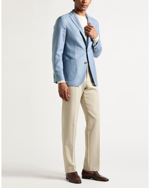 Boglioli Blue Blazer Virgin Wool for men