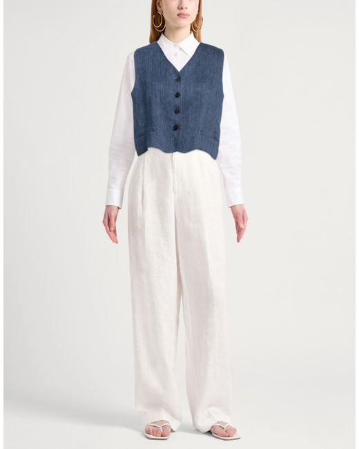 Antonelli Blue Tailored Vest Cupro, Elastane