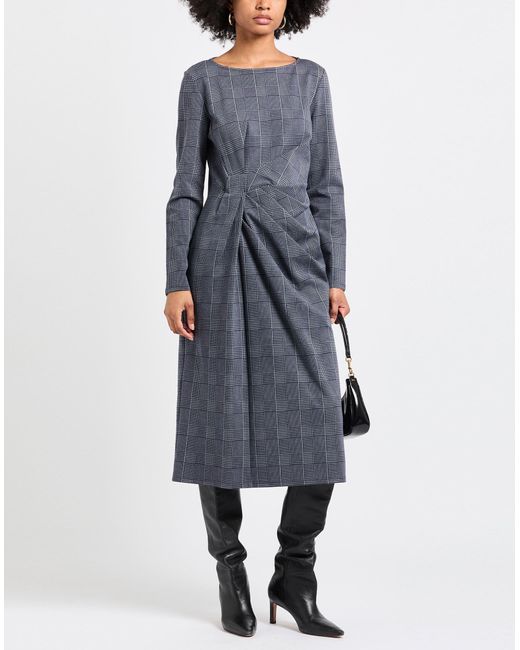 Weekend by Maxmara Gray Midi Dress Cotton, Viscose, Polyamide, Elastane