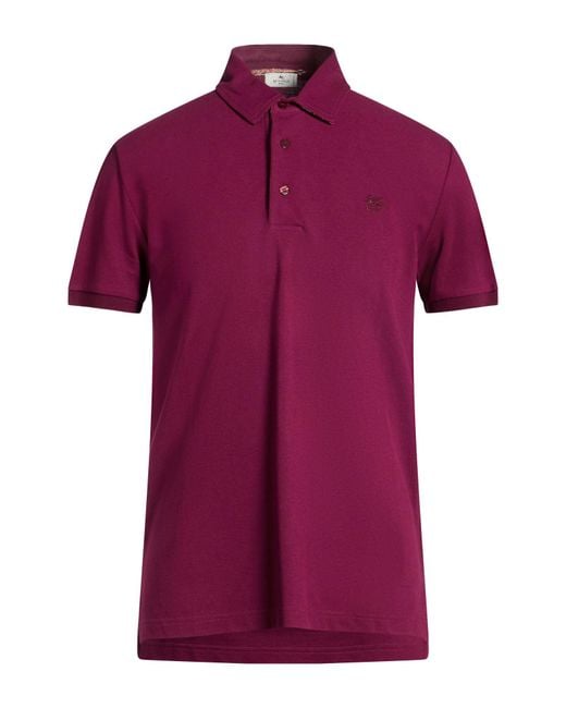 Etro Purple Garnet Polo Shirt Cotton for men