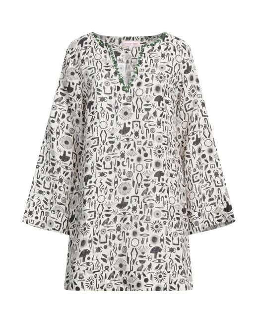 Muzungu Sisters White Ivory Mini Dress Linen