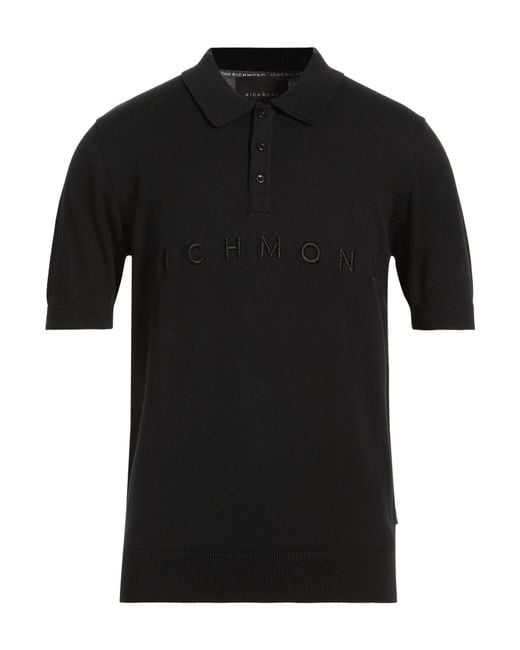 John Richmond Black Polo Shirt Cotton for men