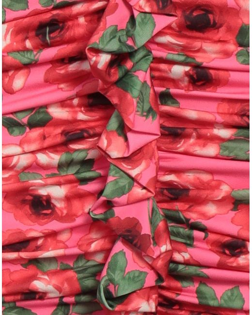Kontatto Red Fuchsia Mini Dress Polyester, Elastane