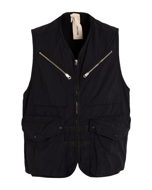 C P Company Black Vest Polyamide, Cotton for men