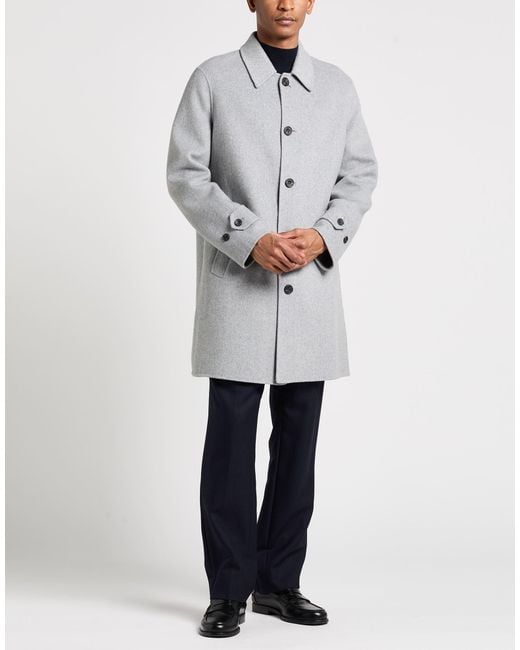 BRERAS Milano Gray Charcoal Coat Wool, Polyester for men