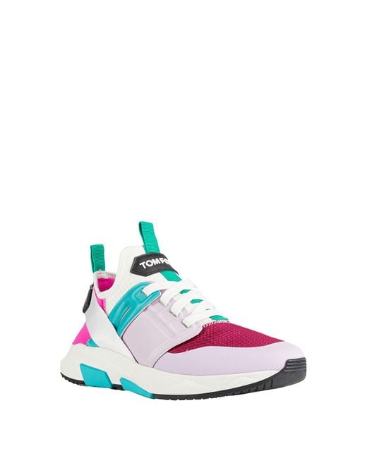 Tom Ford White Lilac Sneakers Textile Fibers for men