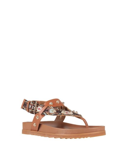 Ash Brown Camel Thong Sandal Textile Fibers