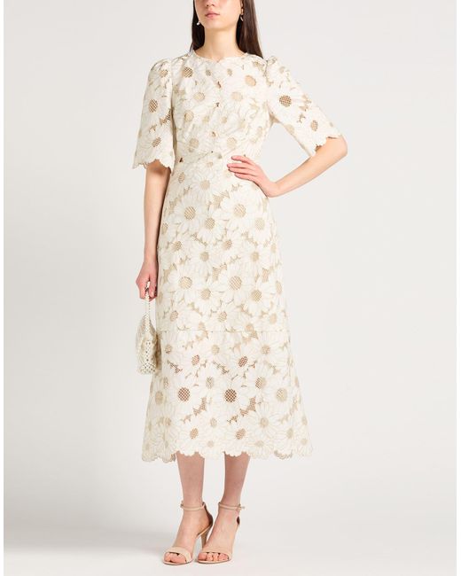 Sandro White Midi-Kleid
