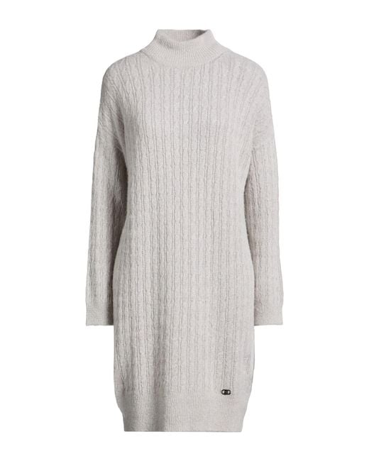 Liu Jo Gray Light Mini Dress Acrylic, Polyamide, Alpaca Wool
