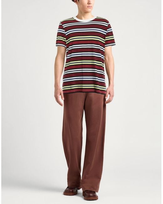 Marni Embroidered Logo Striped Crewneck T-Shirt for men