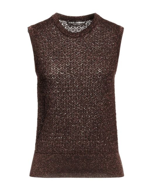 Dolce & Gabbana Brown Dark Sweater Virgin Wool, Viscose, Polyester