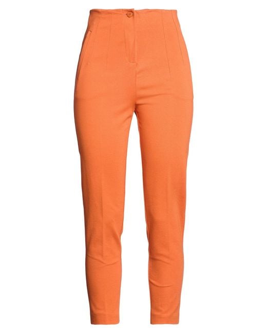 Cristinaeffe Orange Pants Viscose, Polyamide, Elastane