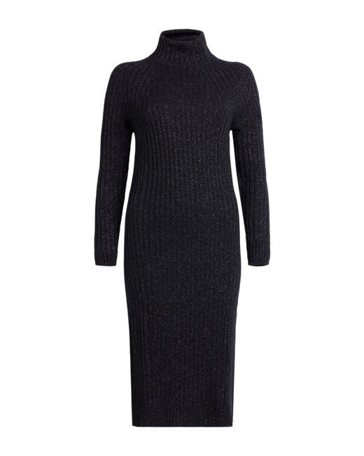 Peserico Blue Midi Dress Wool, Cashmere, Polyester