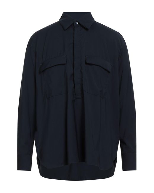 PT Torino Blue Midnight Shirt Virgin Wool for men