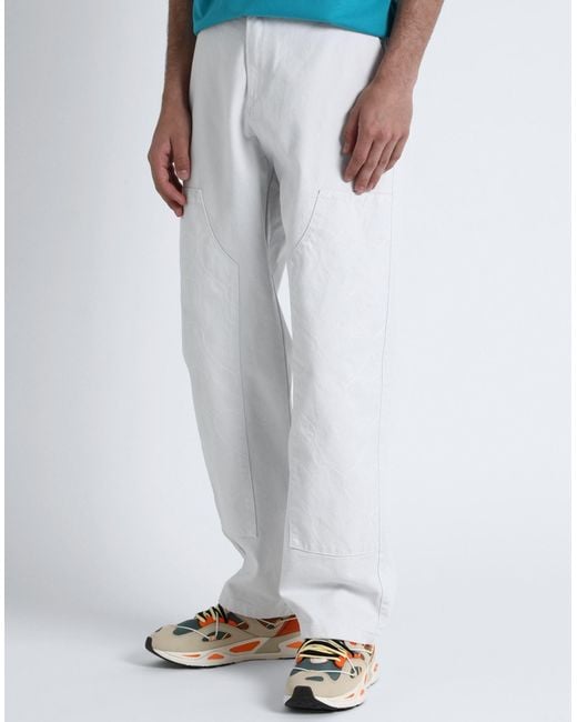 Arte' White Poelzig Heart Logo Light Pants Cotton for men