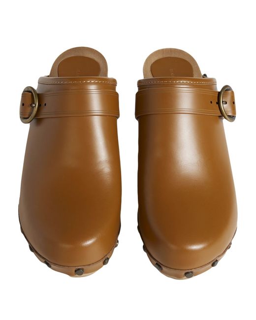 Isabel Marant Brown Camel Mules & Clogs Leather