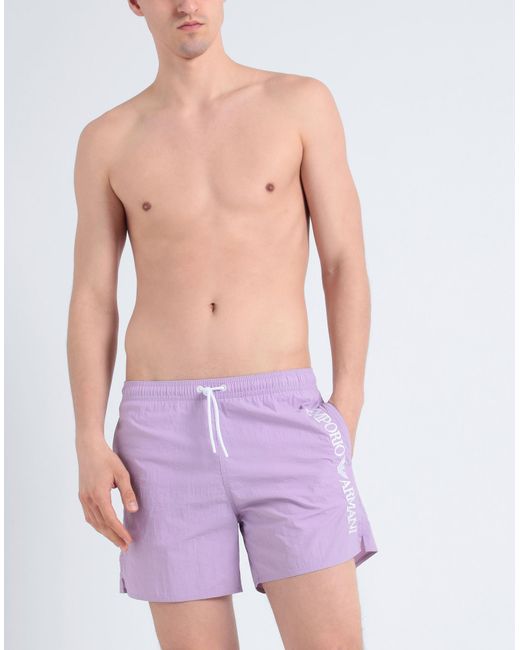 Emporio Armani Purple Swim Trunks for men