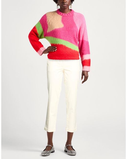 Grifoni White Cream Pants Cotton, Elastane
