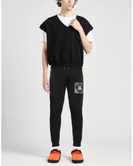Marcelo Burlon Black Pants Cotton, Elastane, Polyester for men
