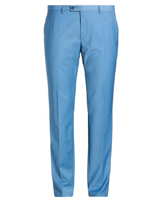 DIGEL Blue Slate Pants Polyester, Virgin Wool, Elastane for men