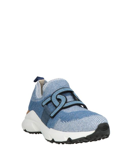Tod's Blue Sneakers Leather, Textile Fibers
