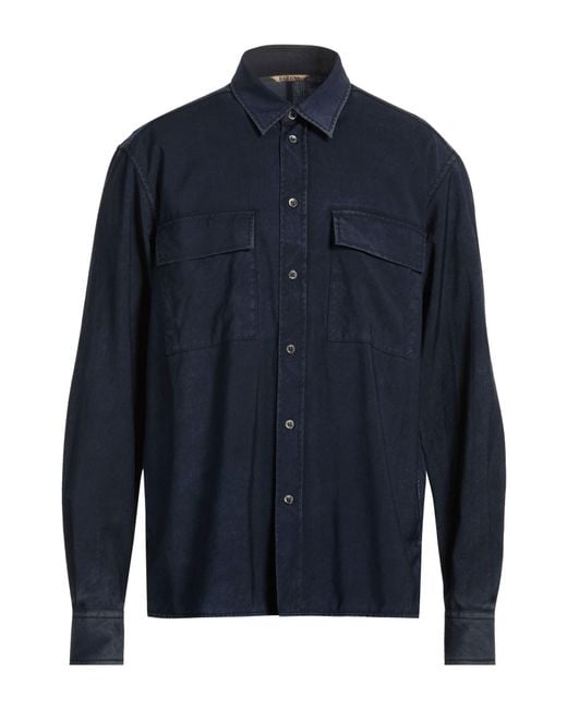 Barena Blue Shirt Virgin Wool for men