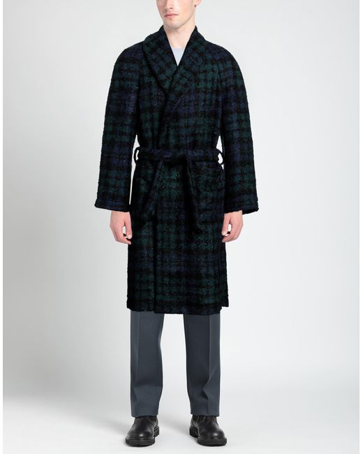 Mp Massimo Piombo Blue Overcoat & Trench Coat for men