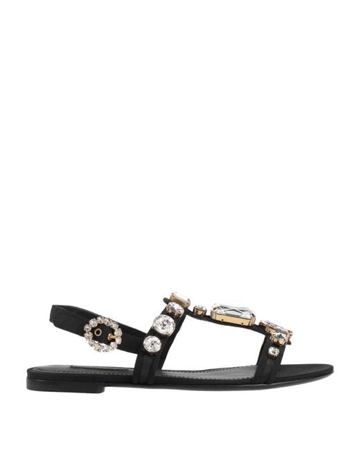 Dolce & Gabbana White Sandals Viscose, Polyamide