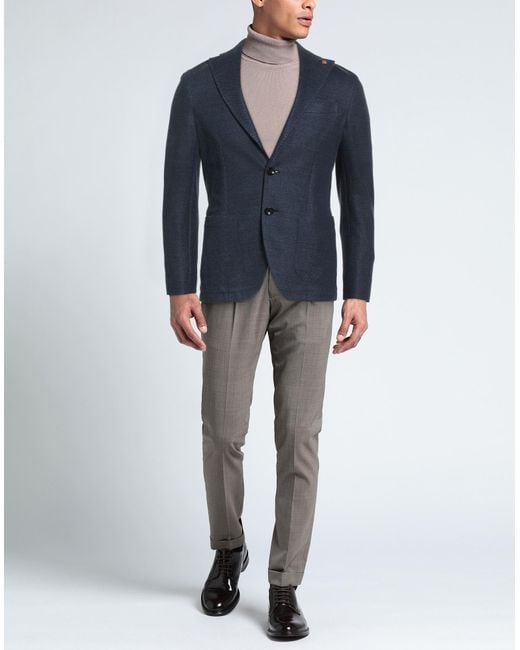Sartoria Latorre Blue Blazer Linen, Cotton for men