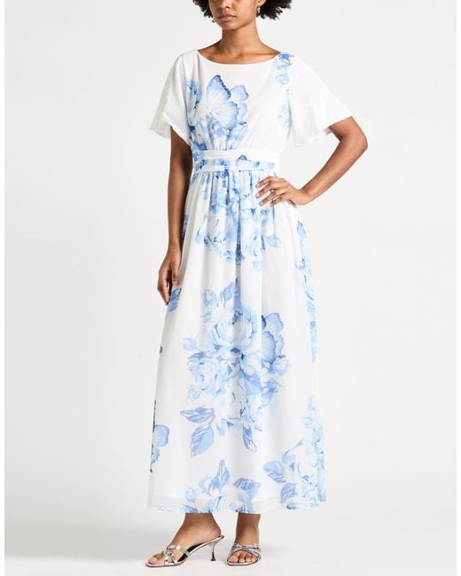 LUCKYLU Milano Blue Maxi Dress Polyester