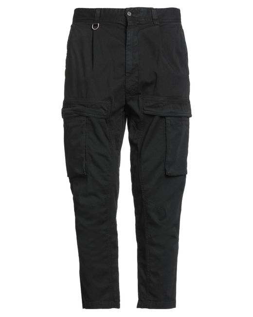 Paolo Pecora Black Pants Cotton, Elastane for men