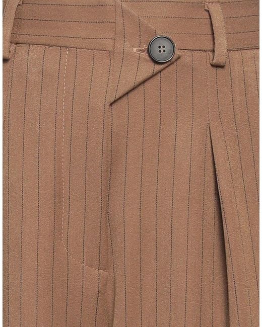 ViCOLO Brown Khaki Pants Polyester, Viscose, Elastane