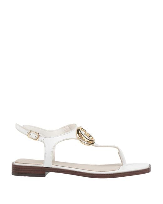 Guess White Thong Sandal Leather