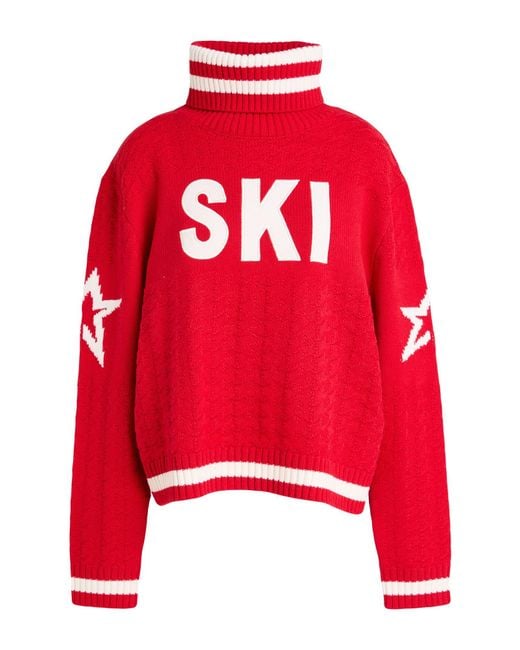 Perfect Moment Red Turtleneck Merino Wool
