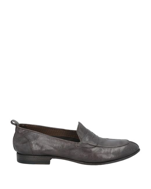 Silvano Sassetti Gray Steel Loafers Leather for men